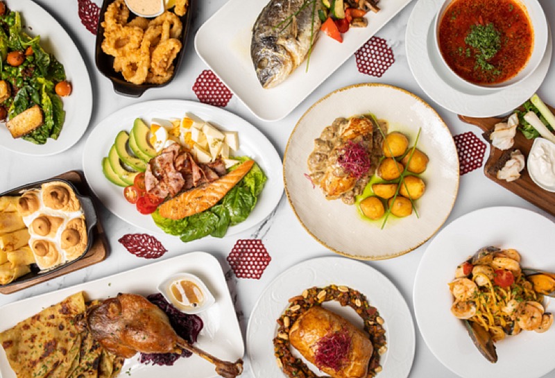 Restaurant dishes — diverse gourmet menu