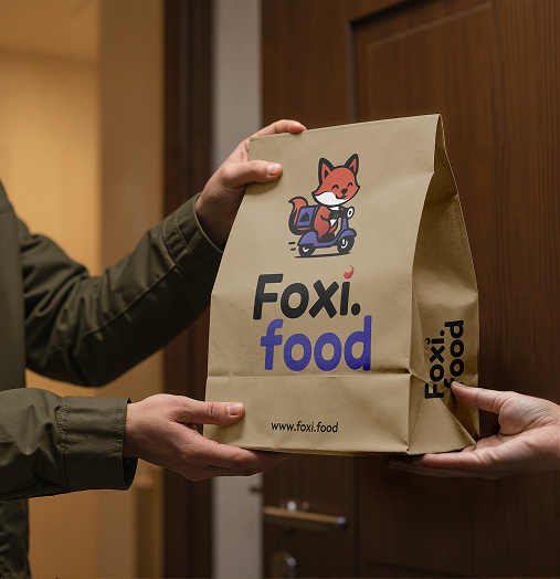 FoxiFood branded delivery bag